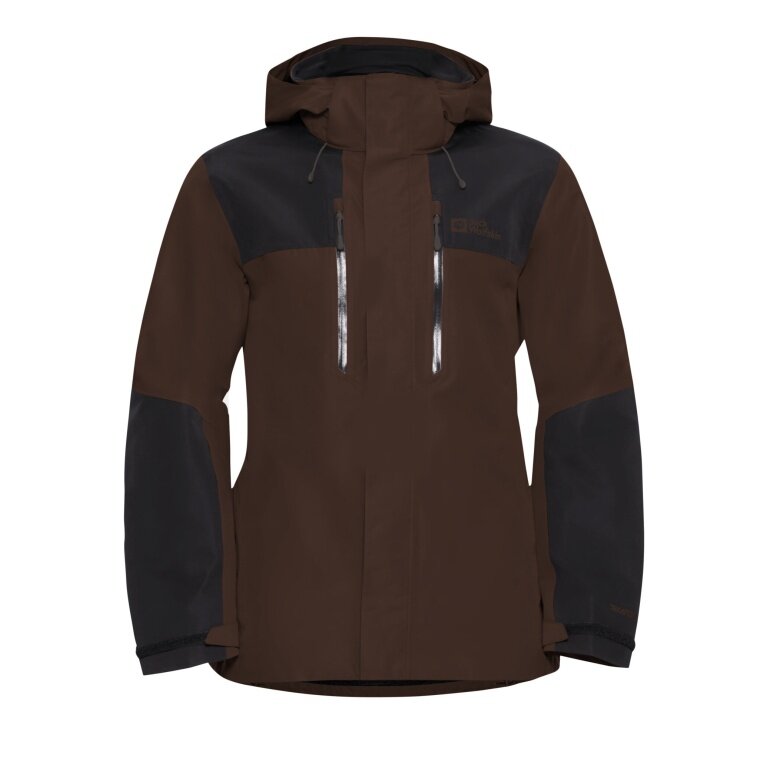 Jack Wolfskin Hiking Jacket/Rain Jacket Jasper 2-Layer (Weather Protection Jacket, Waterproof, Windproof) Dark Brown Men's