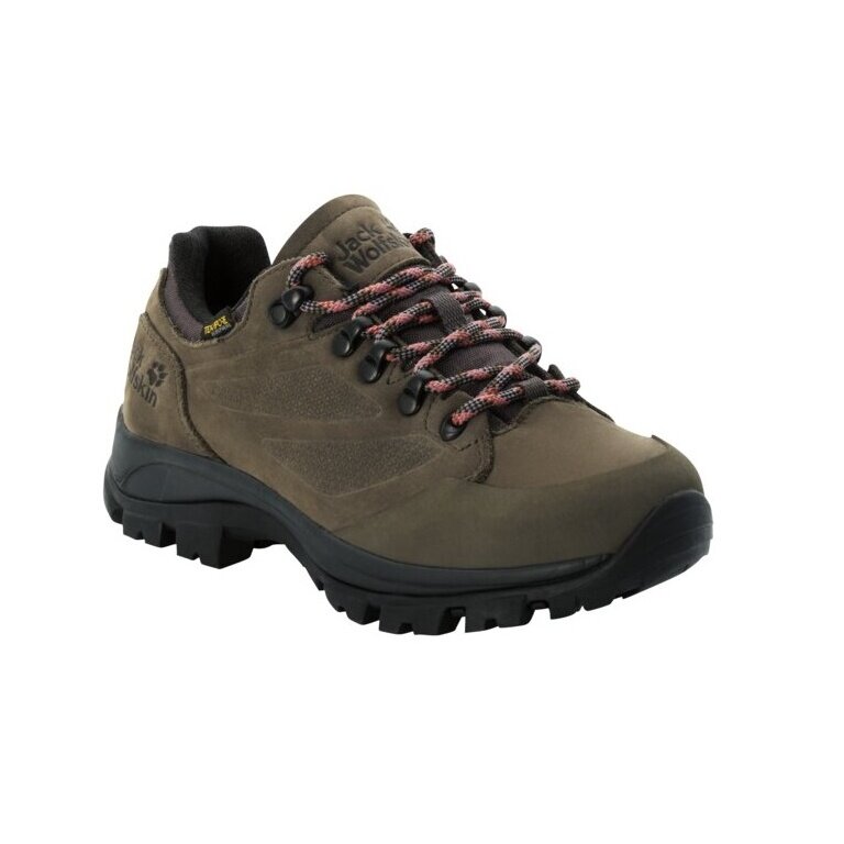 Jack Wolfskin Hiking Shoes Rebellion Texapore Low (Trekking, waterproof, 100% PFC-free) brown/phantom grey Women