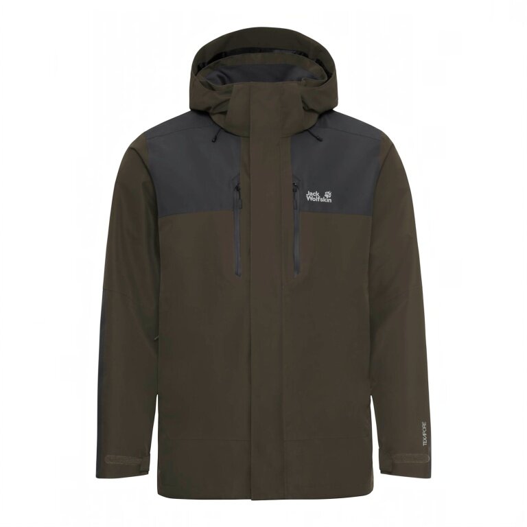 Jack Wolfskin Winter Jacket Jasper Pro 2-Layer (waterproof, windproof) dark green/black men's