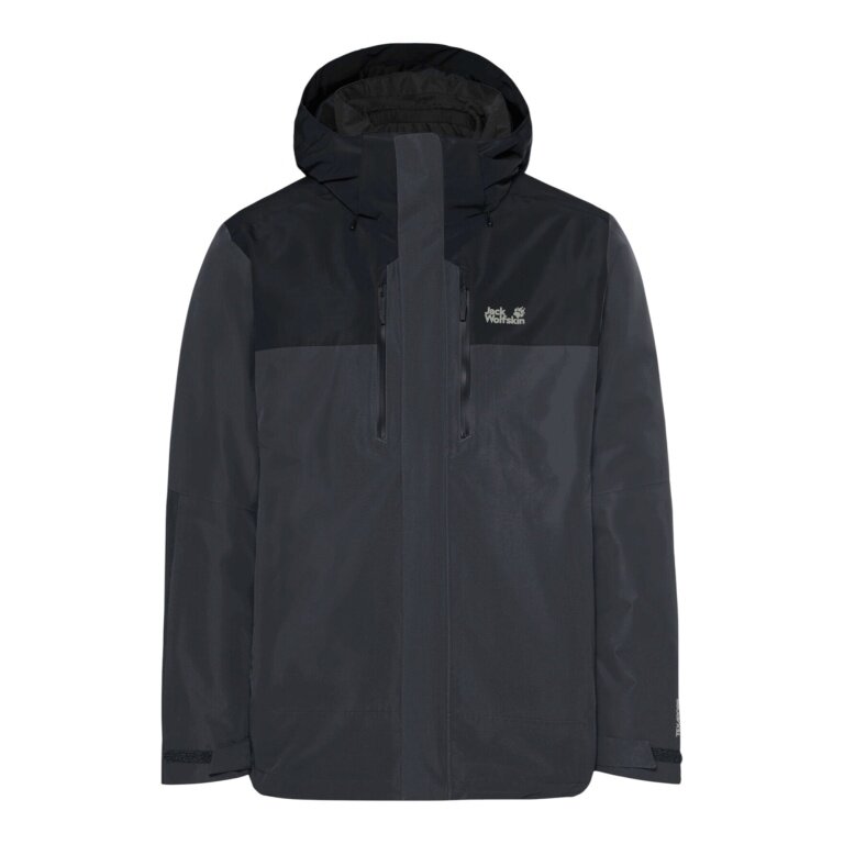 Jack Wolfskin Winter Jacket Jasper Pro 3in1 (waterproof, windproof, breathable) dark grey/black men's