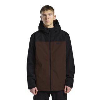 Jack Wolfskin Winter Jacket Taubenberg 3in1 2025 (waterproof and windproof, fleece inner jacket) dark brown men's