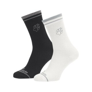 Jack Wolfskin Daily Sock Paw CL Crew (Merino wool blend, breathable) multicoloured black/white - 1 pair