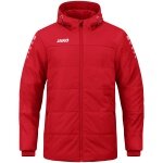 JAKO Coach Jacket Team with Hood (100% Polyester, water-repellent outer material) red Men