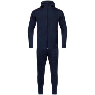 JAKO Leisure Suit Challenge with Hood (Jacket and Trousers, sporty cut) dark blue/red Boys