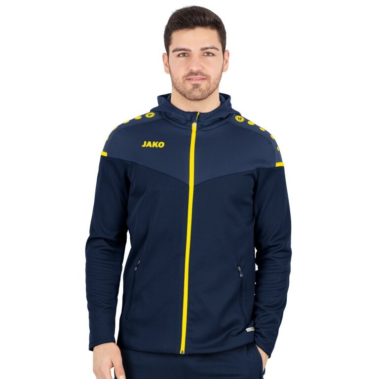 JAKO Hooded Jacket Champ 2.0 (100% Polyester) navy/yellow Men