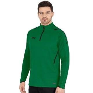 JAKO Long-sleeved Shirt Ziptop Challenge - Fleece Lining, Zip Fastening - Green Men