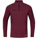 JAKO Long Sleeve Zip Top Challenge - Fleece Lining, Zip Fastening - Burgundy Boys