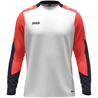 JAKO Sport Long Sleeve Shirt Dynamic (Polyester Eyelet) white/coral red/navy blue men's