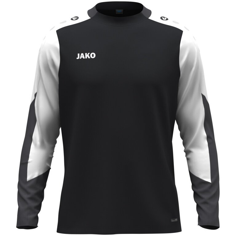 JAKO Sport Long Sleeve Shirt Dynamic (Polyester Eyelet) black/white/anthracite grey men's