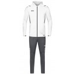 JAKO Tracksuit Challenge with Hood (Jacket and Trousers) White/Anthracite Grey Boys