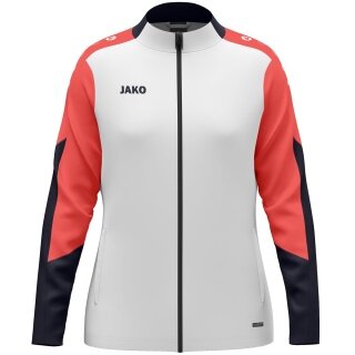 JAKO Polyester Jacket Dynamic (100% recycled Polyester) white/coral red/navy blue Ladies