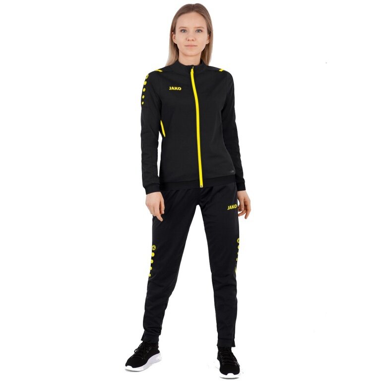 JAKO Training Suit Polyester Challenge (Jacket and Trousers) Black/Yellow Women