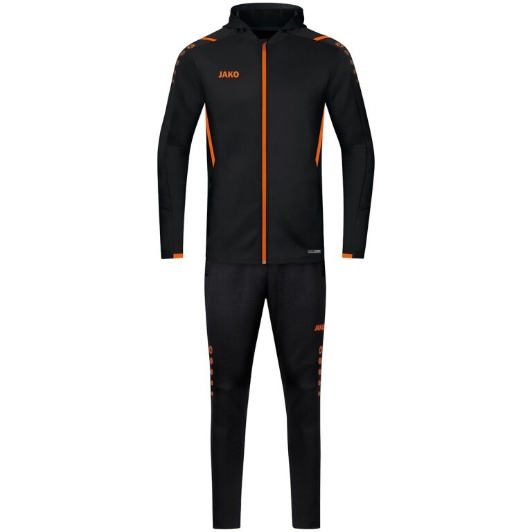 JAKO Tracksuit Challenge with Hood (Jacket and Trousers) black/orange Boys