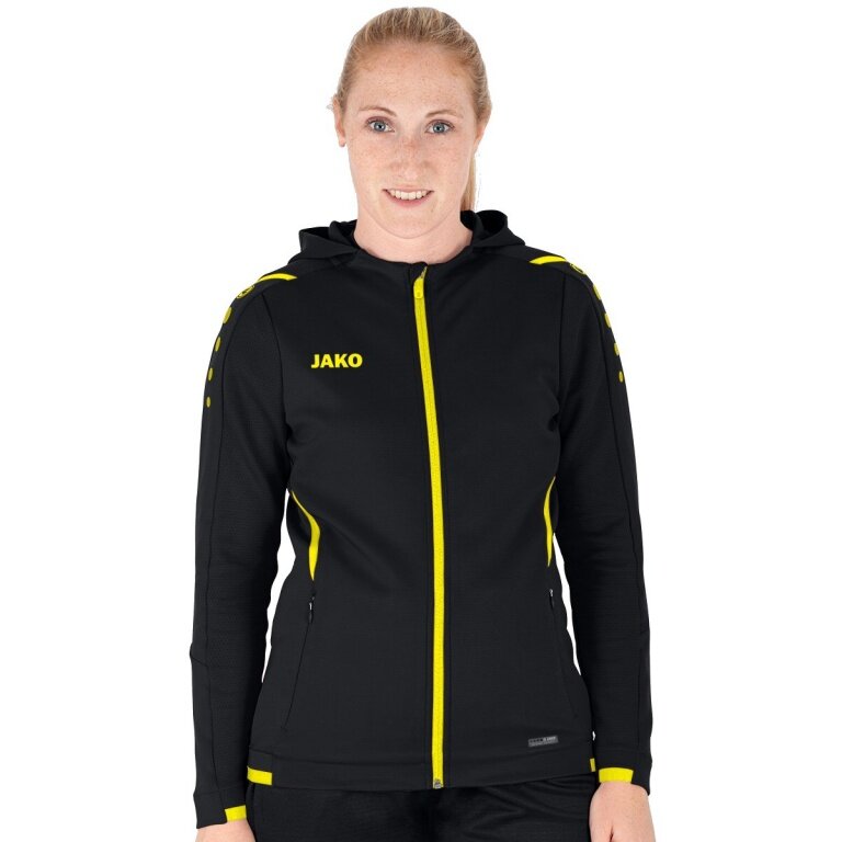 JAKO Training Jacket Challenge with Hood Black/Yellow Women