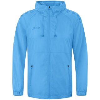 JAKO Lightweight Flow Functional Jacket with Hood (wind and water-repellent) sky blue Men's