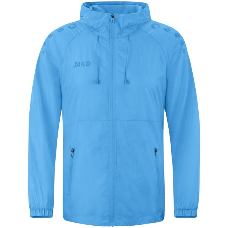 JAKO Lightweight Flow Functional Jacket with Hood (wind and water-repellent) sky blue Men's