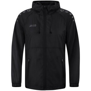 JAKO Lightweight Flow Functional Jacket with Hood (wind and water repellent) black men's