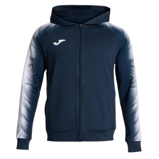 Joma Elite XI Full-Zip Hooded Jacket (Fleece Lining) navy blue/white Men's