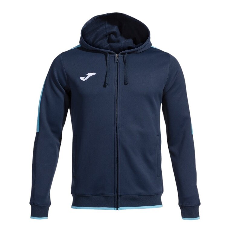 Joma Hooded Jacket Olimpiada Full-Zip (Fleece Lining) navy blue/turquoise Men's