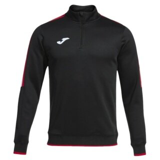 Joma Pullover Olimpiada Sweatshirt (Half-Zip, 100% Polyester) black/red Men's