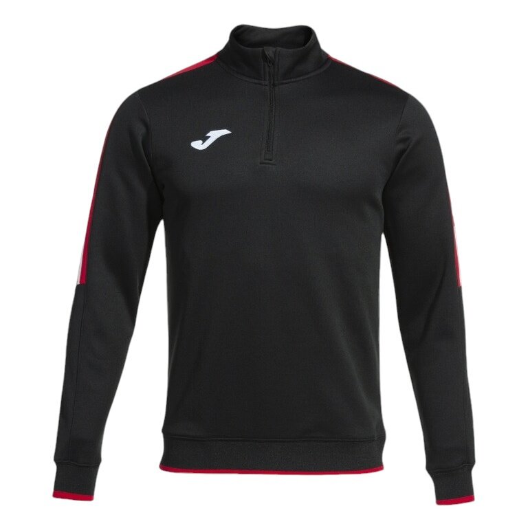Joma Pullover Olimpiada Sweatshirt (Half-Zip, 100% Polyester) black/red Men's
