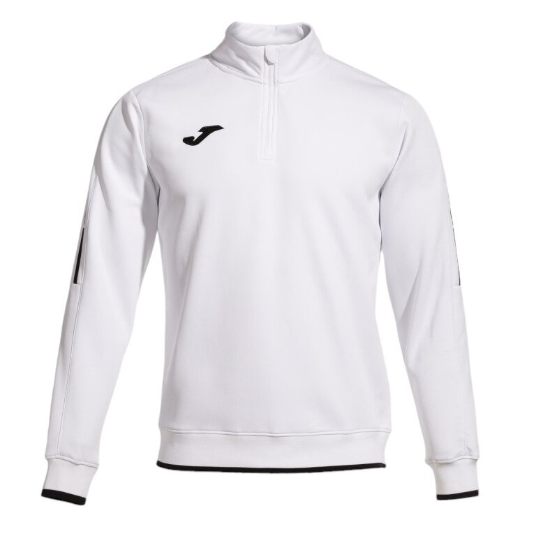 Joma Pullover Olimpiada Sweatshirt (Half-Zip, 100% Polyester) white Men's