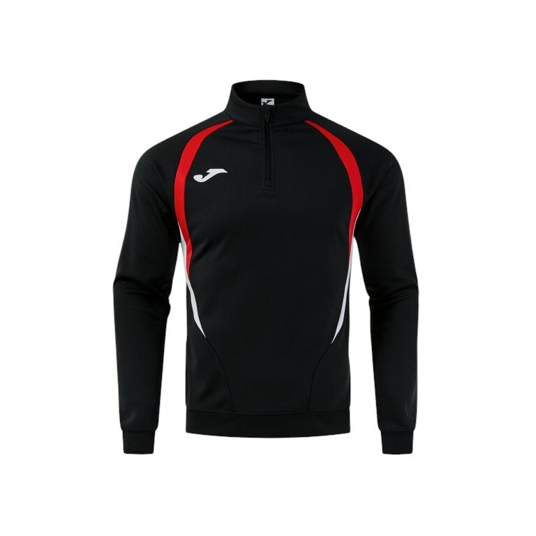 Joma Long Sleeve Championship 20 Sweatshirt (1/4 Zip, comfortable, recycled Polyester) black/red Men's