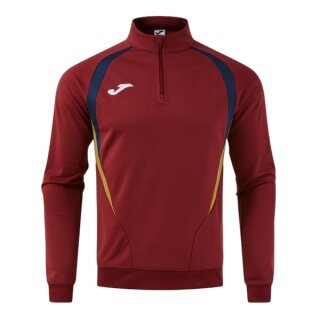 Joma Long Sleeve Championship 20 Sweatshirt (1/4 Zip, comfortable, recycled Polyester) burgundy/navy blue Men's