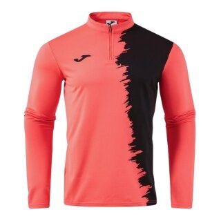 Joma Long Sleeve Shirt Picacho City Sweatshirt (1/4 Zip, durable, comfortable fit) coral red/black men's