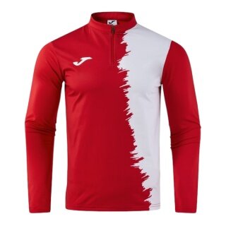 Joma Long Sleeve Shirt Picacho City Sweatshirt (1/4 Zip, durable, comfortable fit) red/white men's