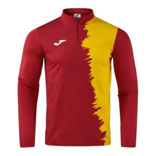 Joma Long Sleeve Shirt Picacho City Sweatshirt (1/4 Zip, durable, comfortable fit) red/yellow men's