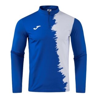 Joma Long Sleeve Shirt Picacho City Sweatshirt (1/4 Zip, durable, comfortable fit) royal blue/white men's
