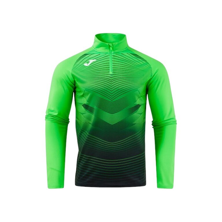 Joma Elite XII Long Sleeve Running Shirt Sweatshirt (optimal freedom of movement, 1/4 Zip) green men's