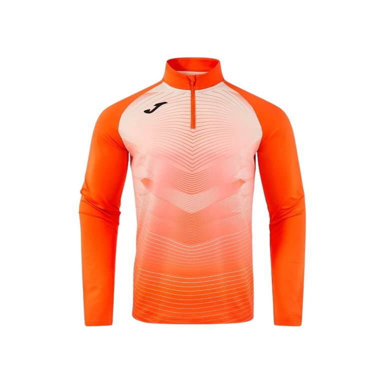 Joma Elite XII Long Sleeve Running Shirt Sweatshirt (optimal freedom of movement, 1/4 Zip) orange men's