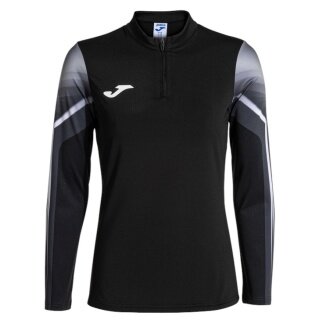 Joma Elite XI Long Sleeve Running Shirt (Sweatshirt, Half-Zip) black/anthracite grey ladies