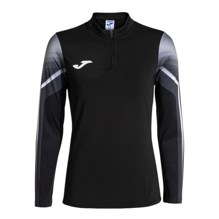 Joma Elite XI Long Sleeve Running Shirt (Sweatshirt, Half-Zip) black/anthracite grey ladies