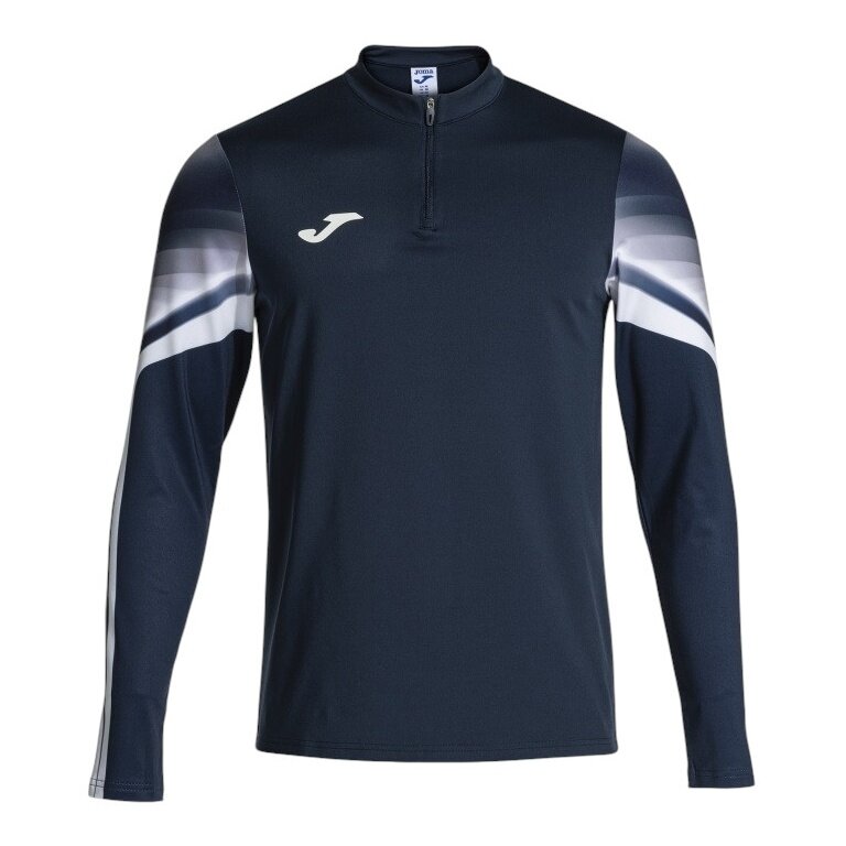 Joma Elite XI Long Sleeve Running Shirt (Sweatshirt, Half-Zip) navy blue/white Men's