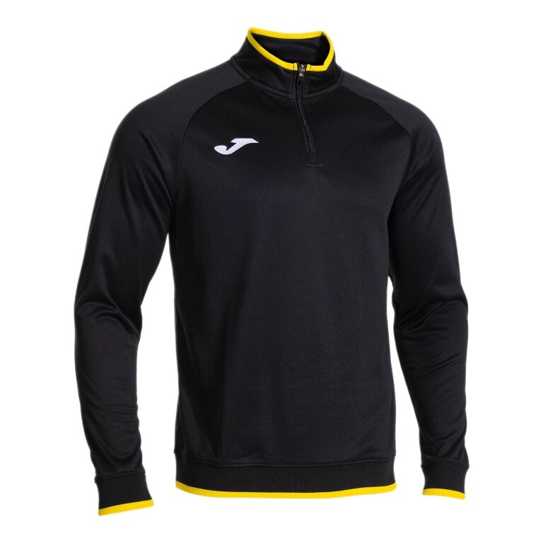 Joma Pullover Combi Premium Sweatshirt (Half-Zip, Stand-Up Collar) black/yellow men's