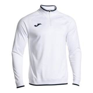 Joma Pullover Combi Premium Sweatshirt (Half-Zip, Stand-Up Collar) white/navy blue men's