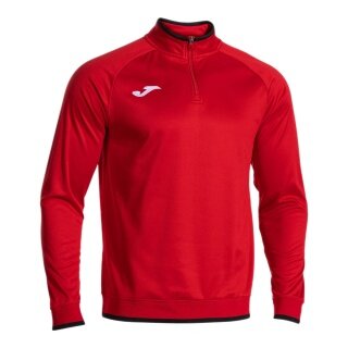 Joma Pullover Combi Premium Sweatshirt (Half-Zip, Stand-up Collar) red/black men's