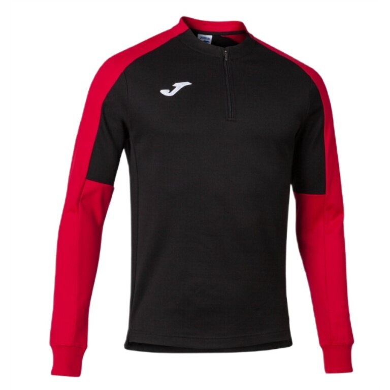Joma Pullover Eco Championship Sweatshirt (Half-Zip, high wearing comfort) black/red men's