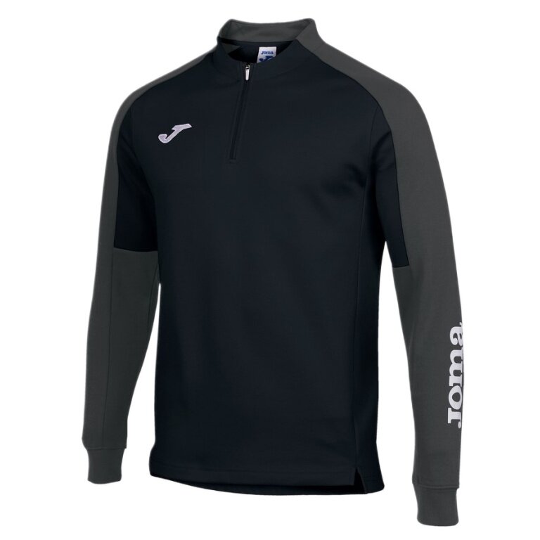 Joma Pullover Eco Championship Sweatshirt (Half-Zip, high wearing comfort) black/anthracite grey men's