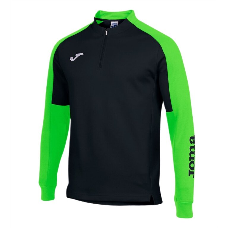 Joma Pullover Eco Championship Sweatshirt (Half-Zip, high wearing comfort) black/green men's