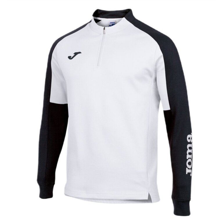 Joma Pullover Eco Championship Sweatshirt (Half-Zip, high wearing comfort) white/black men's
