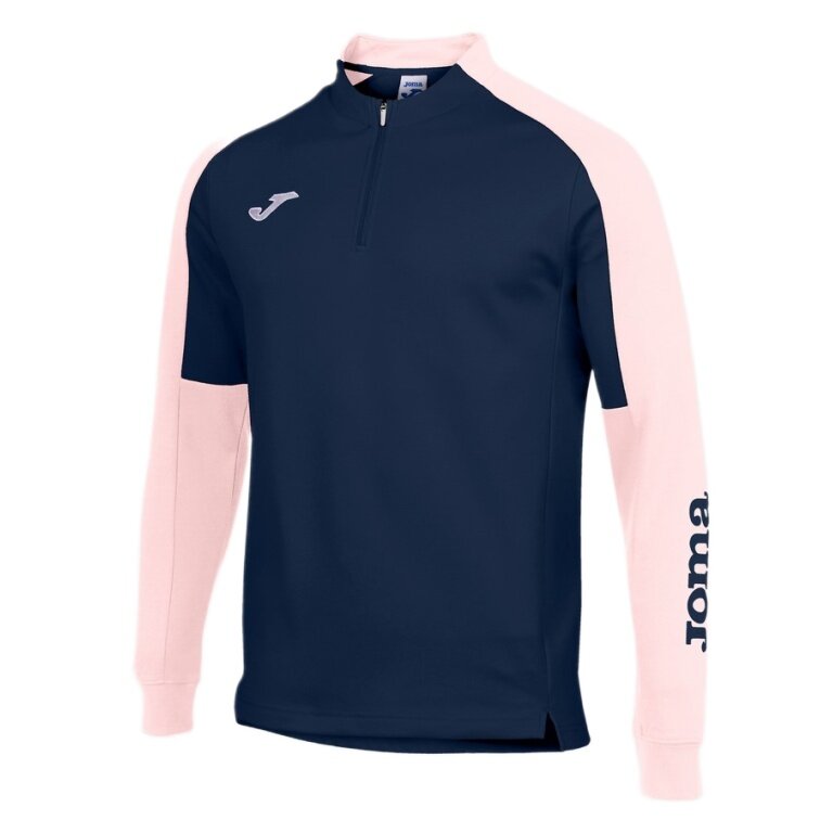 Joma Pullover Eco Championship Sweatshirt (Half-Zip, high wearing comfort) navy/pink men's