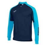 Joma Pullover Eco Championship Sweatshirt (Half-Zip, high wearing comfort) navy blue/turquoise men's