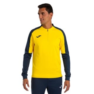 Joma Pullover Eco Championship Sweatshirt (Half-Zip, high wearing comfort) yellow/navy blue men's