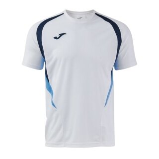 Joma Sport T-shirt Championship 20 (high wearing comfort, recycled polyester) white/light blue men's