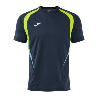 Joma Sport T-shirt Championship 20 (high wearing comfort, recycled polyester) dark blue/neon yellow men's
