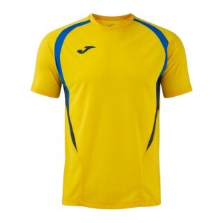 Joma Sport T-shirt Championship 20 (high wearing comfort, recycled polyester) yellow/royal blue men's